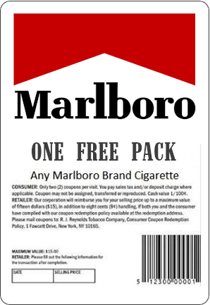 Coupon for 1 Free Pack of Marlboros