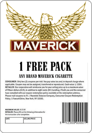 Coupon for 1 Free Pack of Mavericks