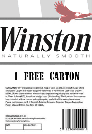 1 Free Carton of Winston Cigarettes Coupon